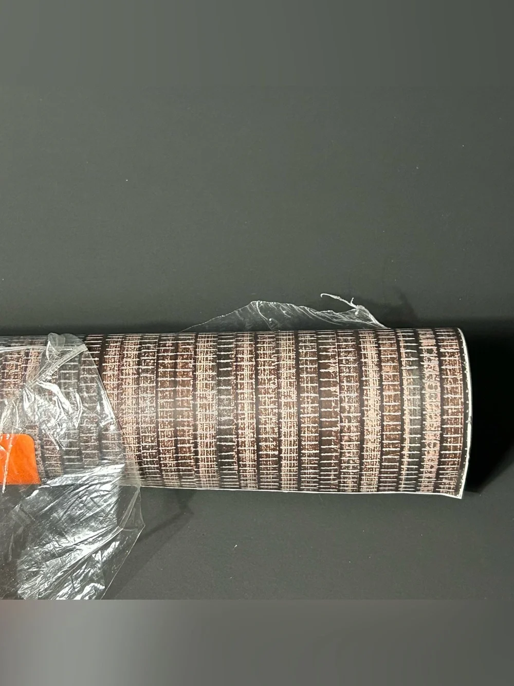 Wallpaper Tempaper Faux Grasscloth Chocolate Brown Textured Removable Peel Stick